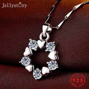 

Jellystory Fashion 925 Sterling Silver Necklace with AAA Zircon Gemstones Pendant for Wedding Engagement Party Jewelry Wholesale