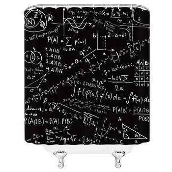 

Mathematical Formula Shower Curtain Set Polyester Bathroom Decoration 70×70 Inch with Hook Hole