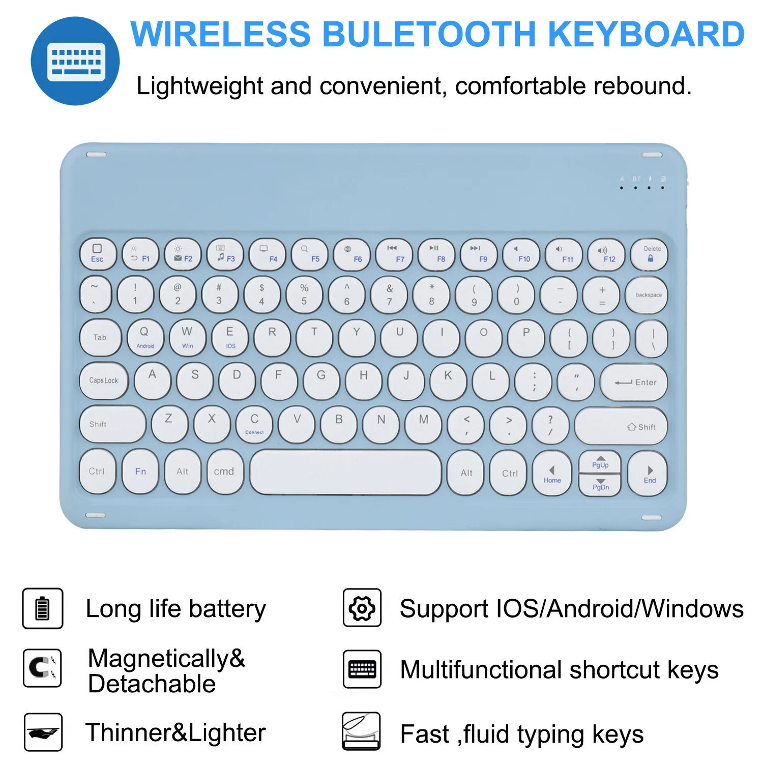 Teclado Mágico sem Fio para Ipad 10th Geração Case 10.9 2023 Russo Espanhol Coreano Árabe Hebraico Tailandês Teclado Bluetooth - Imagem 4