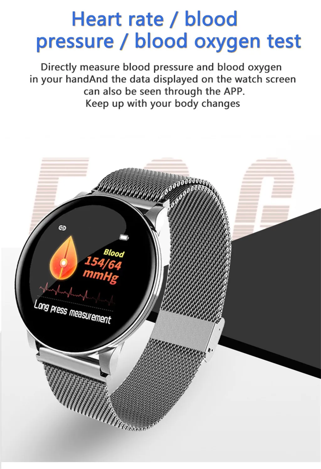 Gofuly 2019 Hot Sales W8 Color Screen Smart Watch Heart Rate Health Monitoring Sports Step Bracelet Smart Watch Waterproof