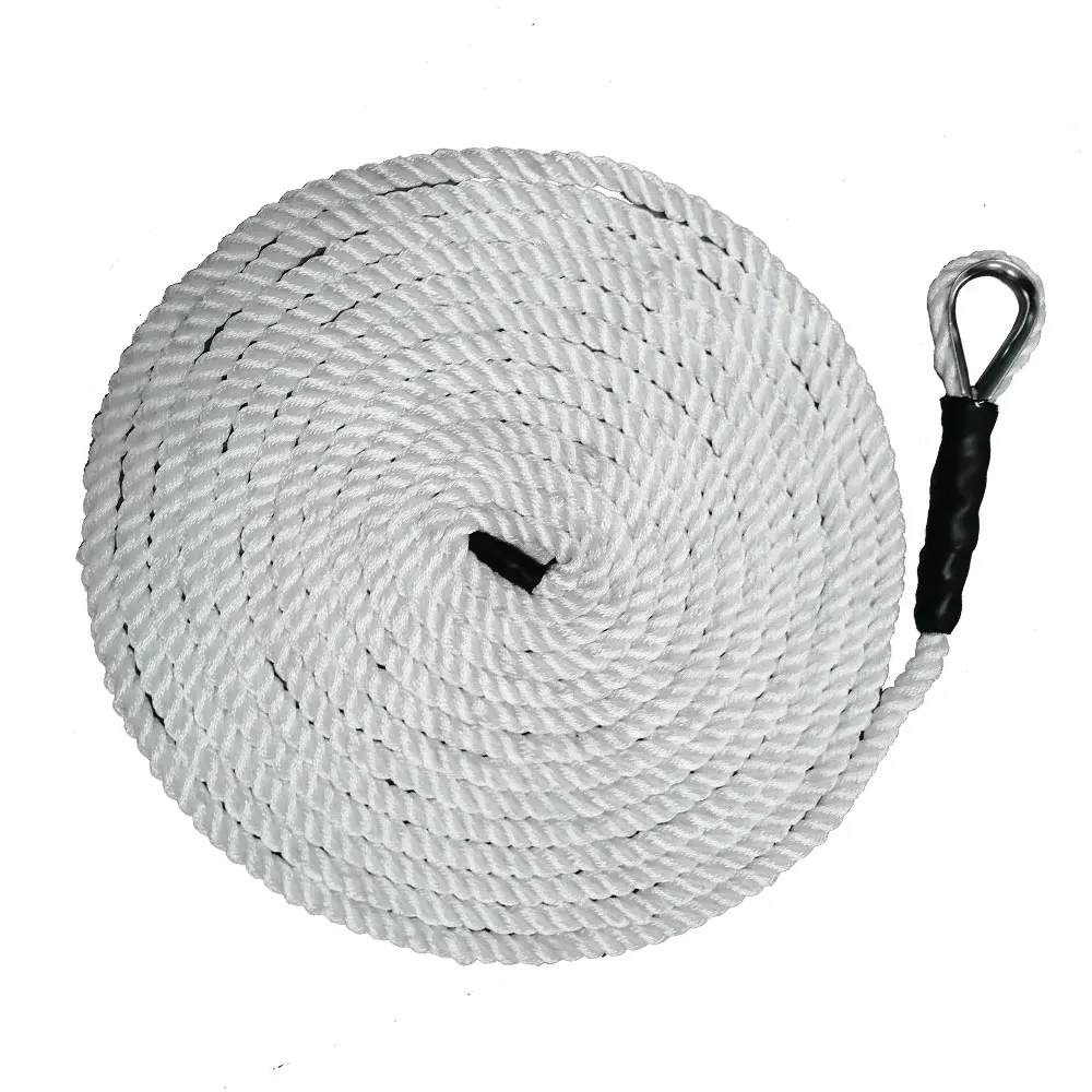 1.2CM*5M 10M 15M 3 Strand Braid Twisted Nylon Anchor Rope Eye Splice
