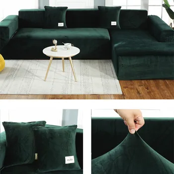 

Plush Thicken Sofa Cover for Living Room Cushion Corner Elastic Couch Covers Blankets Sectional Slipcover Decor 1/2/3/4 seater