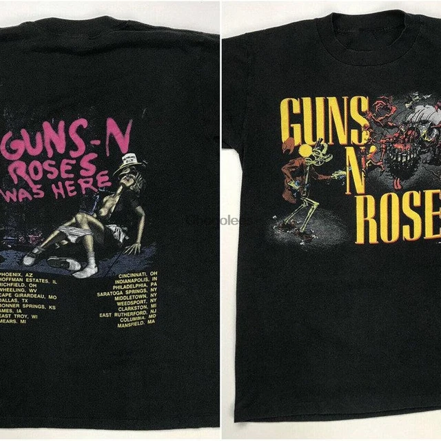 Vintage Guns N Roses Was Here 1987 Banned T Shirt Gift For Him Gift For Dad  Vintage T Shirt Hip Hop T Shirt