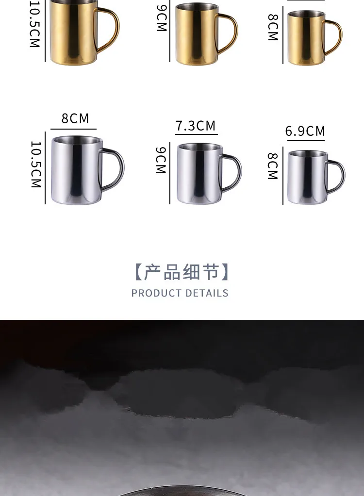 304 Stainless Steel Restaurant Anti Scalding Water Cup Home kindergarten Students Anti Fall Beer Mug With Lid