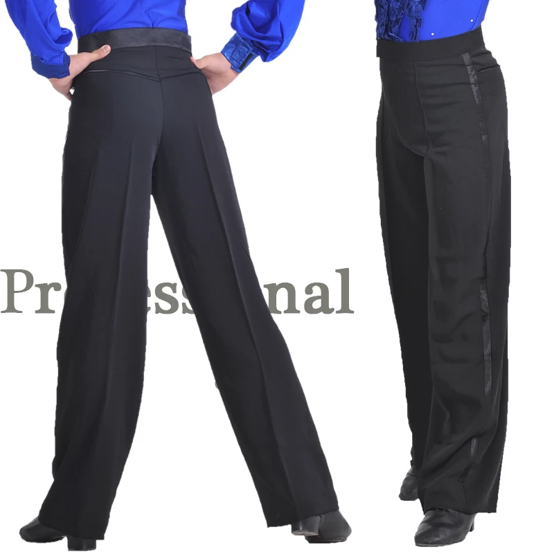 

New Top Black Children Boys Adults Men Latina Dance Pants Ballroom Stage Wear Pants 32D Chino Latin Practice Wear Dancewear