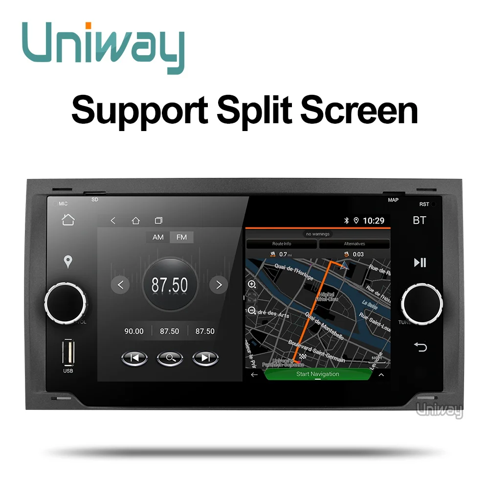 Flash Deal uniway ALLFKS7071  2G+32G  android 9.0 car dvd for Ford Mondeo C-max focus galaxy S-max fusion ranger escape expedition fiesta 3