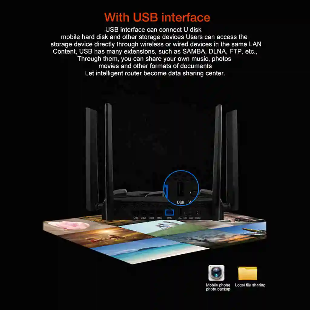 Zapo 1200Mbps Dual Band Usb Wireless Network Ac 2.4Ghz/5Ghz Gaming Router Intelligent Repeater Eu Plug