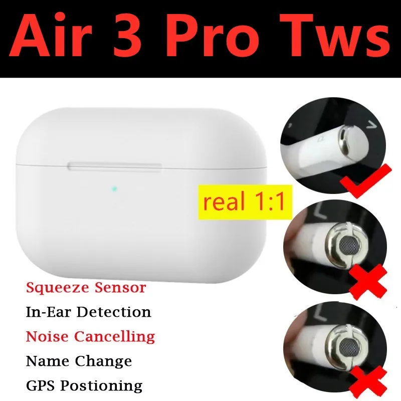 

Original air 3 pro tws 1:1 In Ear Blutooth Earphone Mini Wireless Sport Headsets Stereo Earbuds elari PK Aire 2 3 i500000Pro tws