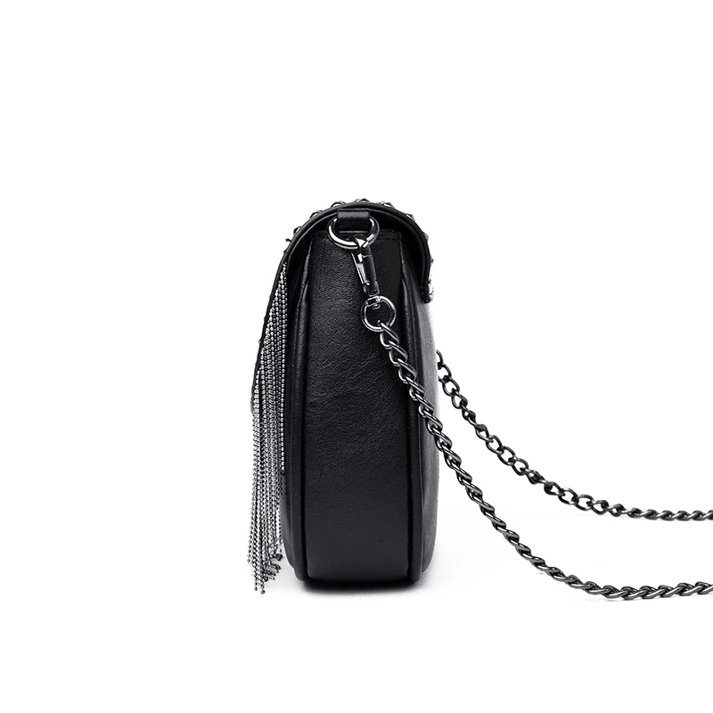 Женская сумка-мессенджер с шипами, роскошная женская сумка, дизайнерская модная сумка на плечо с кисточками, женская кожаная сумка