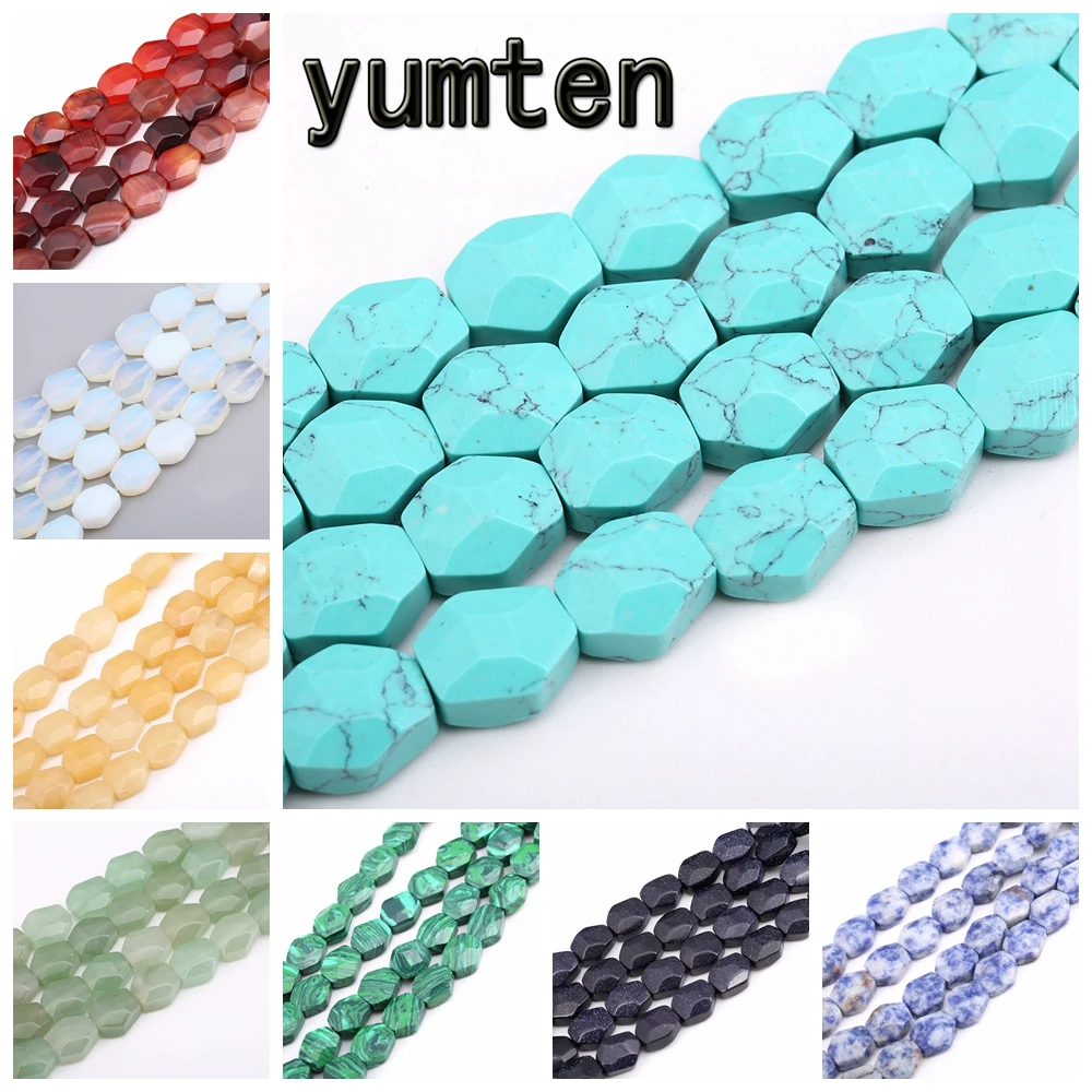

Radiant Shape Turquoise Bead 11mm*12mm Natural Agate Chalcedony Lapis Lazuli Rainbow Jewelry Making DIY Jewelry Necklaces