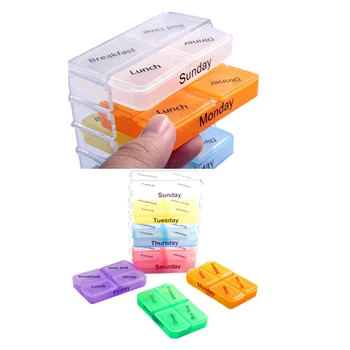 

7 Days Pill Case Tablet Sorter Medicine Weekly Storage Box Container Organizer can CSV