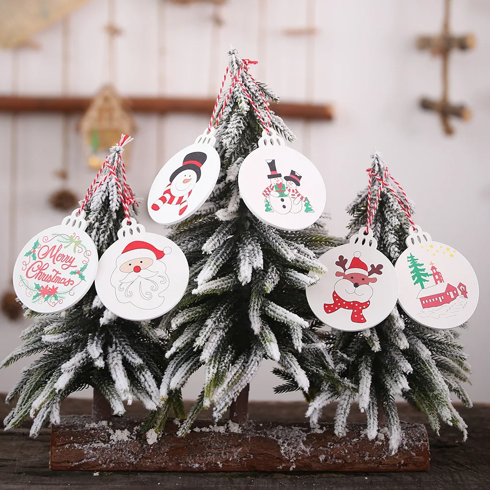 

Merry Christmas Wooden Santa Claus Chip Christmas Hanging ornament New Year Christmas Tree Decorations