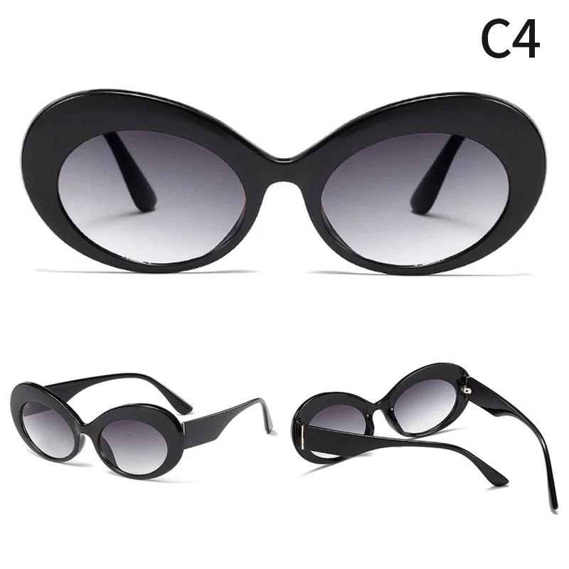 JIAKOU Овальные Солнцезащитные очки Cateye модные трендовые солнцезащитные очки для мужчин и женщин винтажные Ретро женские мужские прозрачные линзы солнцезащитные очки JYJ107 - Цвет линз: C4