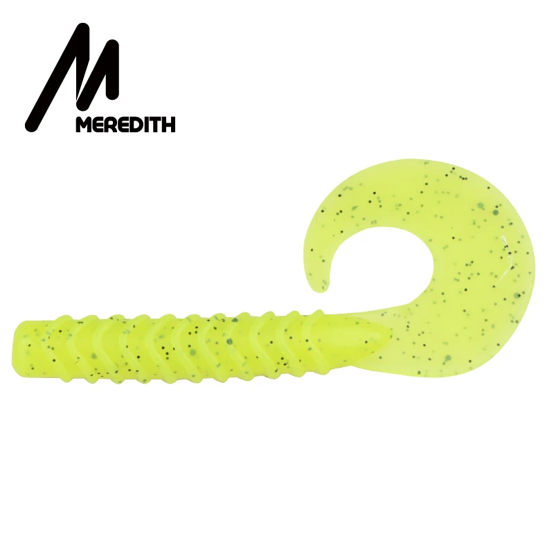 MEREDITH, 10 шт./лот, локон, хвостовые черви, джиг, Мягкая приманка, 80 мм, 3,5 г, воблеры, искусственные силиконовые приманки, Leurre souple, снасти, Shad - Цвет: C
