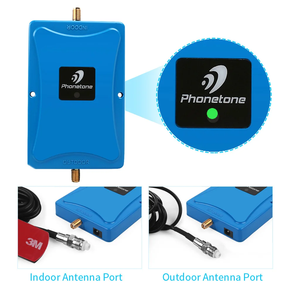 Phonetone mini 850 МГц 45дБ усилитель усиления сотового телефона Мобильный усилитель сигнала повторитель Комплект с антенным кабелем использовать для автомобиля/RV/грузовика