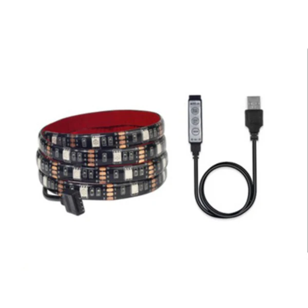 Usb источник питания Led 5050 100 см Водонепроницаемая Rgb Гибкая полоса лампа Dc 5 в ТВ фоновое освещение Diy декоративная лампа
