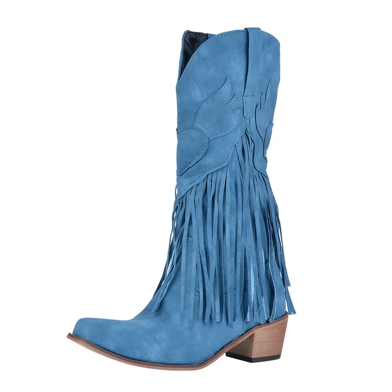 Oeak/женские ботинки; сапоги до колена с заклепками в стиле ретро; кожаные высокие ботиночки ручной работы; женские высокие ковбойские ботинки; модная повседневная обувь