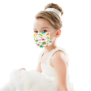 

50pc Kids Face Mask Children Disposable Animal Printing Mask 3 Ply Ear Loop Non-woven Meltblown Breathable Mask Mascarillas
