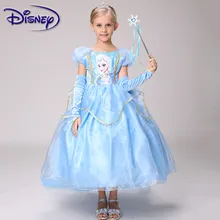 Disney замороженное платье принцессы для девочек в европейском и американском стиле замороженное Хлопковое платье Aisha платье