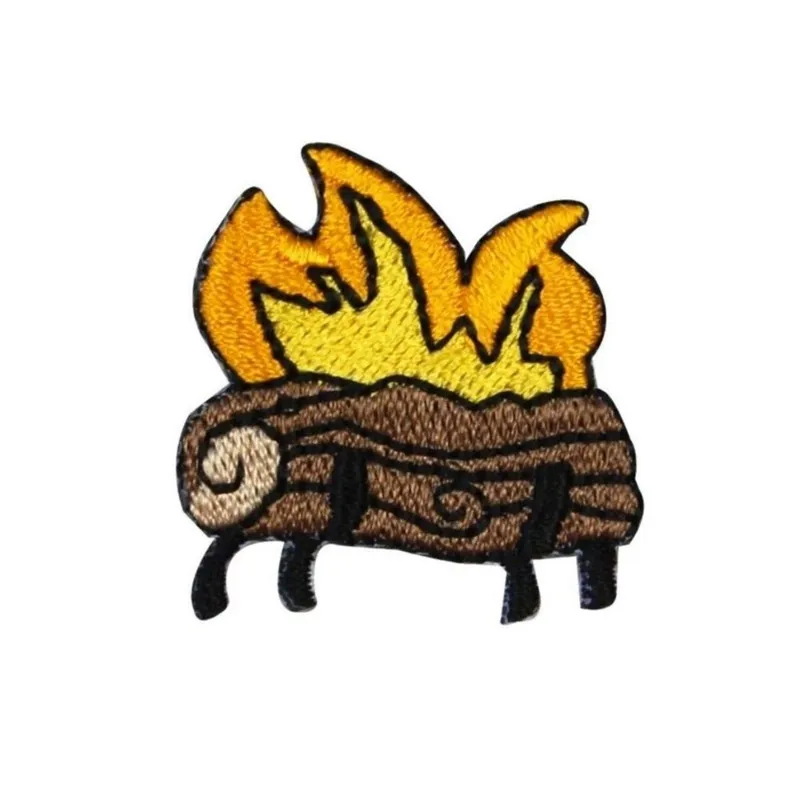 Custom Embroidered Patch Camping Fired Wood EMBROIDERY patch Badge for Gift can be customized with your logo No MOQ | Дом и сад