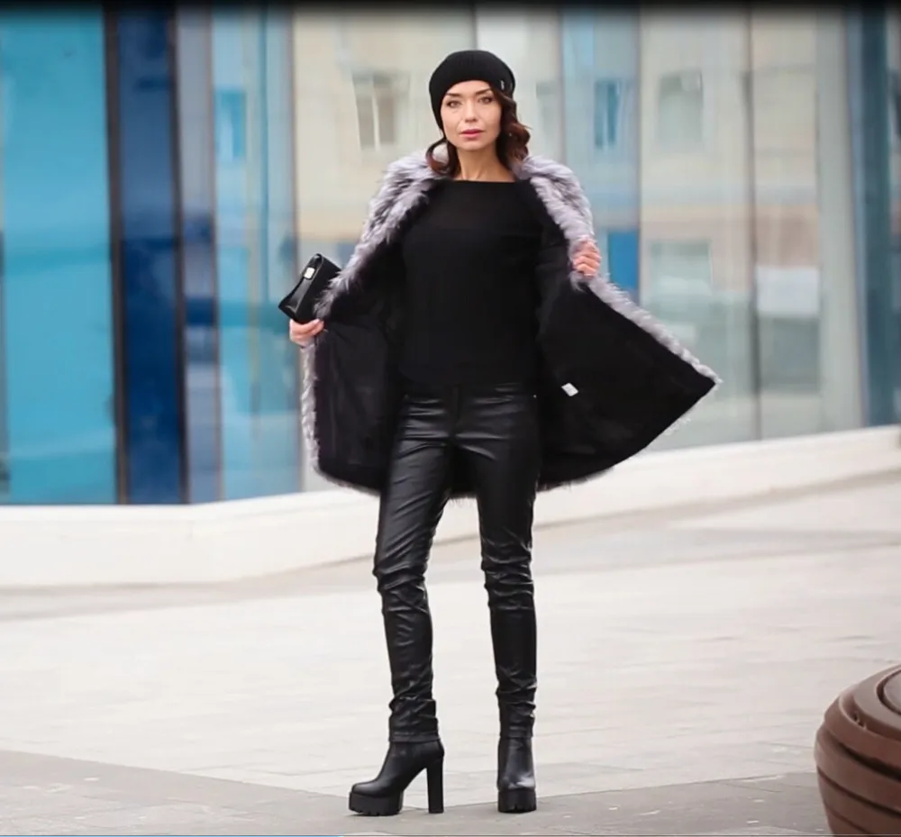 Clearance BFFUR Real Fur Coat Luxury Women Winter Fashion Style Natural Fur Vest Coat Female Silver Fox Fur Coat Russian Fur Coats Slim 32