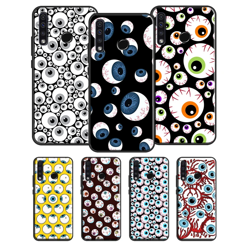 Crazy Eyeball Pattern Case For Huawei Nova 5T Y6 Y7 Y9 2019 Cover Honor 50 20 10 Lite 8X 9X 10i 7C 7A Pro | Мобильные телефоны и