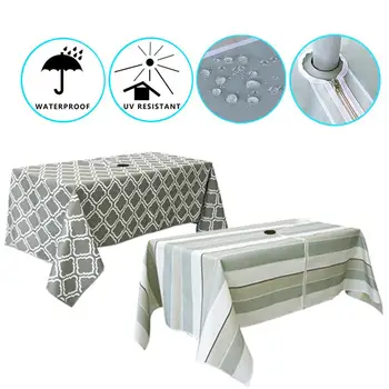 

Anti-Dust Tablecloth With Hole Oil-proof Table Covers 600D Oxford Cloth Spill Proof For Parties BBQs Family Party