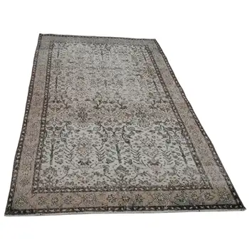 

118x204 Cm Beige Handmade Overdyed Rug-4x7 Ft
