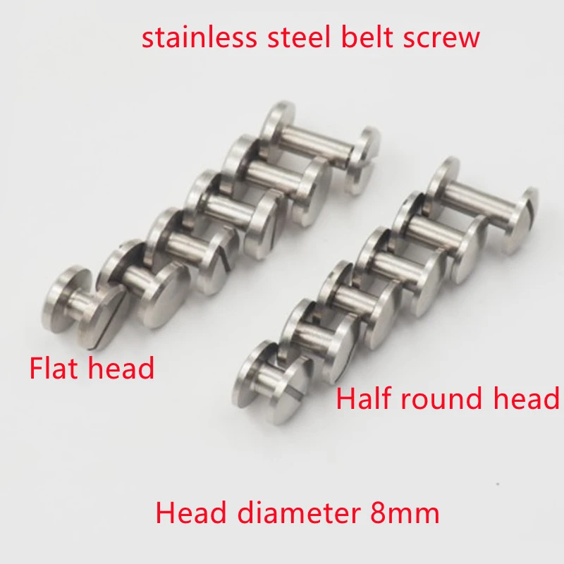 pcs Head Dia 8mm L 4 5 6 Stainless Steel Flat Or Round Head Stud Chicago Screws Rivet Screws Belt Studs Leather Craft Diy Screws Aliexpress