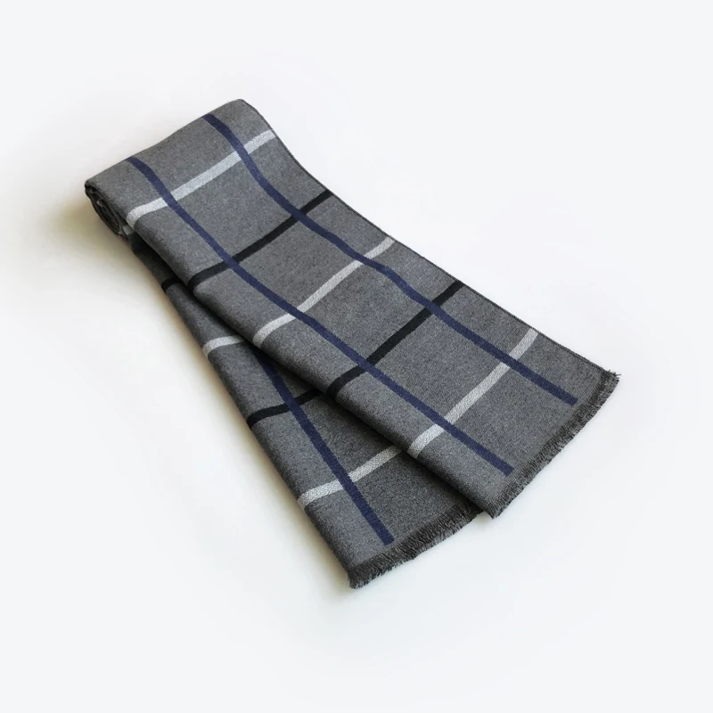 thumbnail image 1 of Bufanda de cachemira de doble cara a cuadros de diseño único 2024, chal de invierno para hombre, marca de lujo, suave, cálida, lisa, pañuelo, bufandas, ponchos, envoltura, 1 of 5