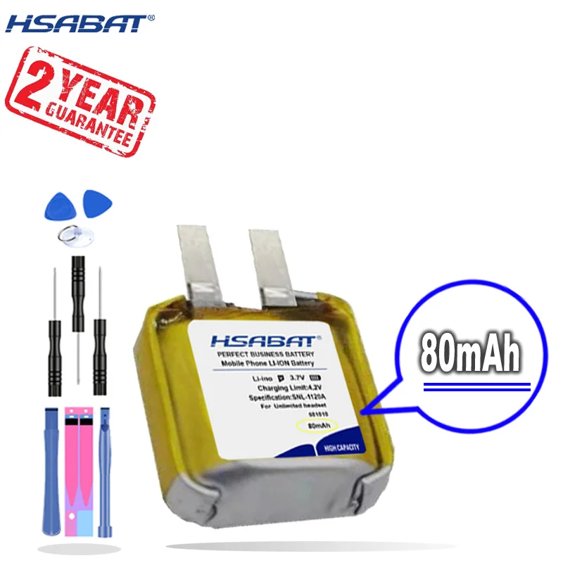 New Arrival [ HSABAT ] 2pcs/lot 80mAh Battery for iphone i7 i8 i9s i10 xiaomi huawei Bluetooth Unlimited headset | Электроника