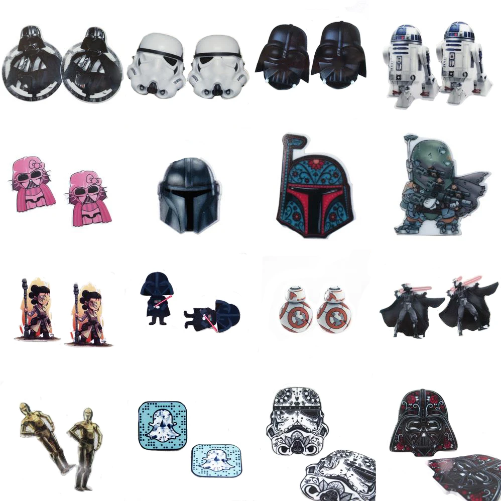 5pcs/lot War Cartoon Character Acrylic Flatback Planar Resins Helmet DIY Making Gift Phone Case Accessories