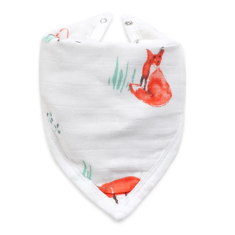 Muslinlife 6-слойное бальное платье из Треугольники нагрудники банданы для младенцев, новорожденных нагрудники из мягкого бамбукового волокна и хлопка для детей Одежда для мальчиков и полотенце для девочек - Цвет: FOX