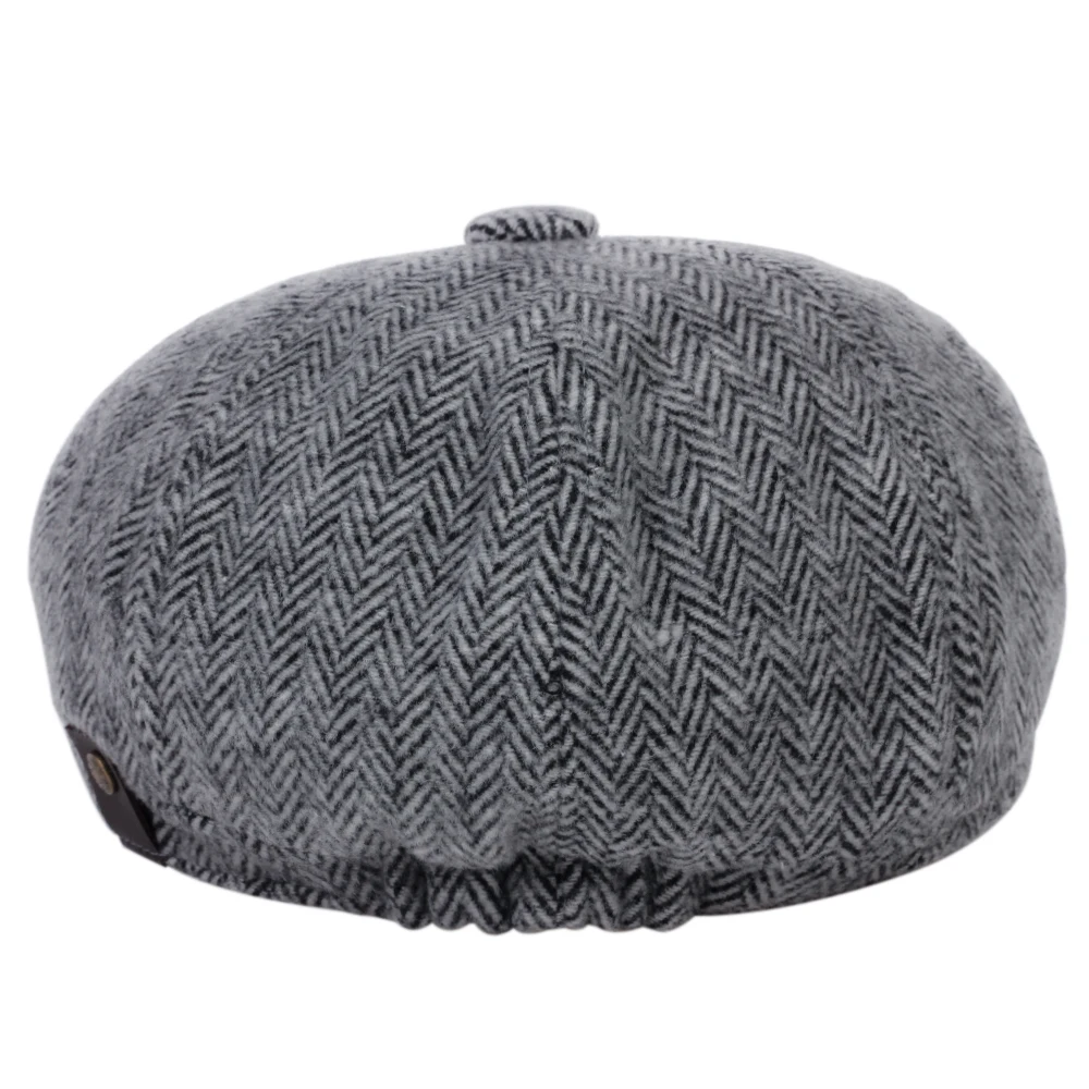 mens fleece beret new Autumn Winter Cap Hat Thick Warm Men Beret Cap Male Vintage Wool Beret Hat Dad Grandfather Ivy Octagonal Newsboy Flat Cap beret male