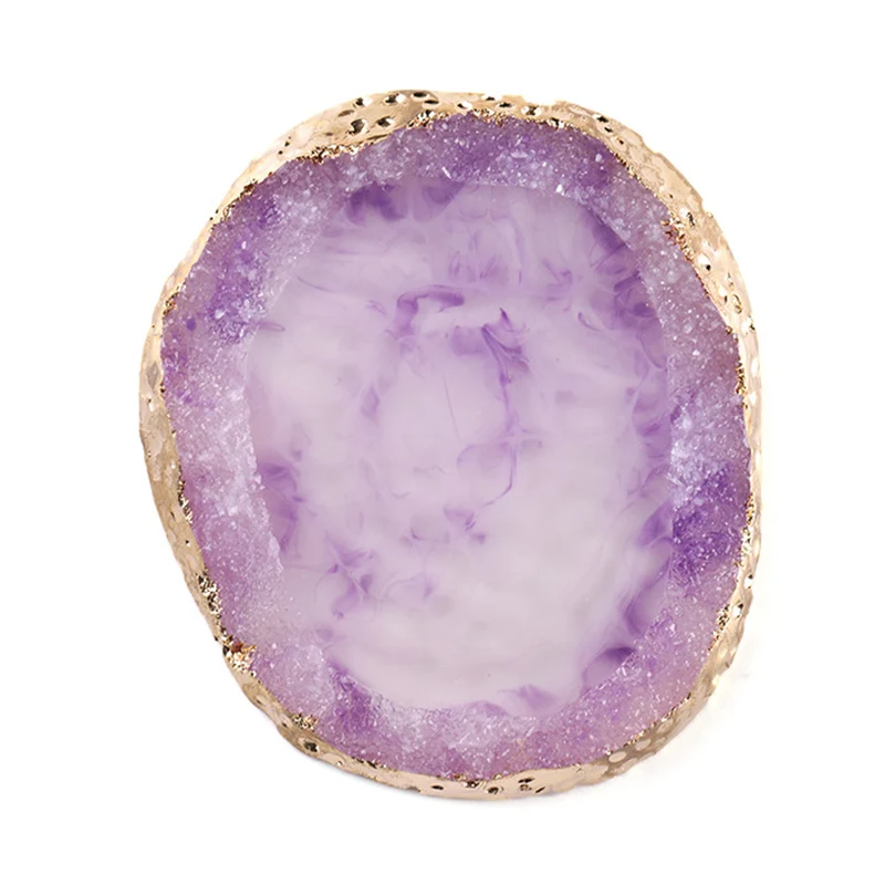 

1Pcs Resin Stone Color Nail Art Painting Acrylic Gel Palette Golden Edge Mix Stir Plate Holder Drawing Nail Art DIY Tools