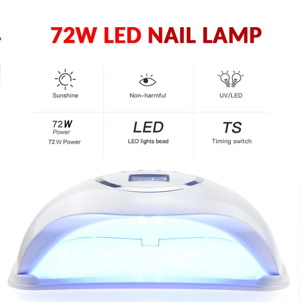  Pro 72W UV Lamp LED Nail Lamp High Power For Nails All Gel Polish Nail Dryer Auto Sensor Sun Led Li