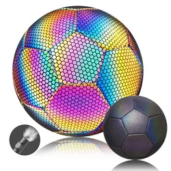 Size 4 5 Reflective Soccer Ball Luminous Night Glow Football Adult Child Training Compet Football Student Noctilucent Gift