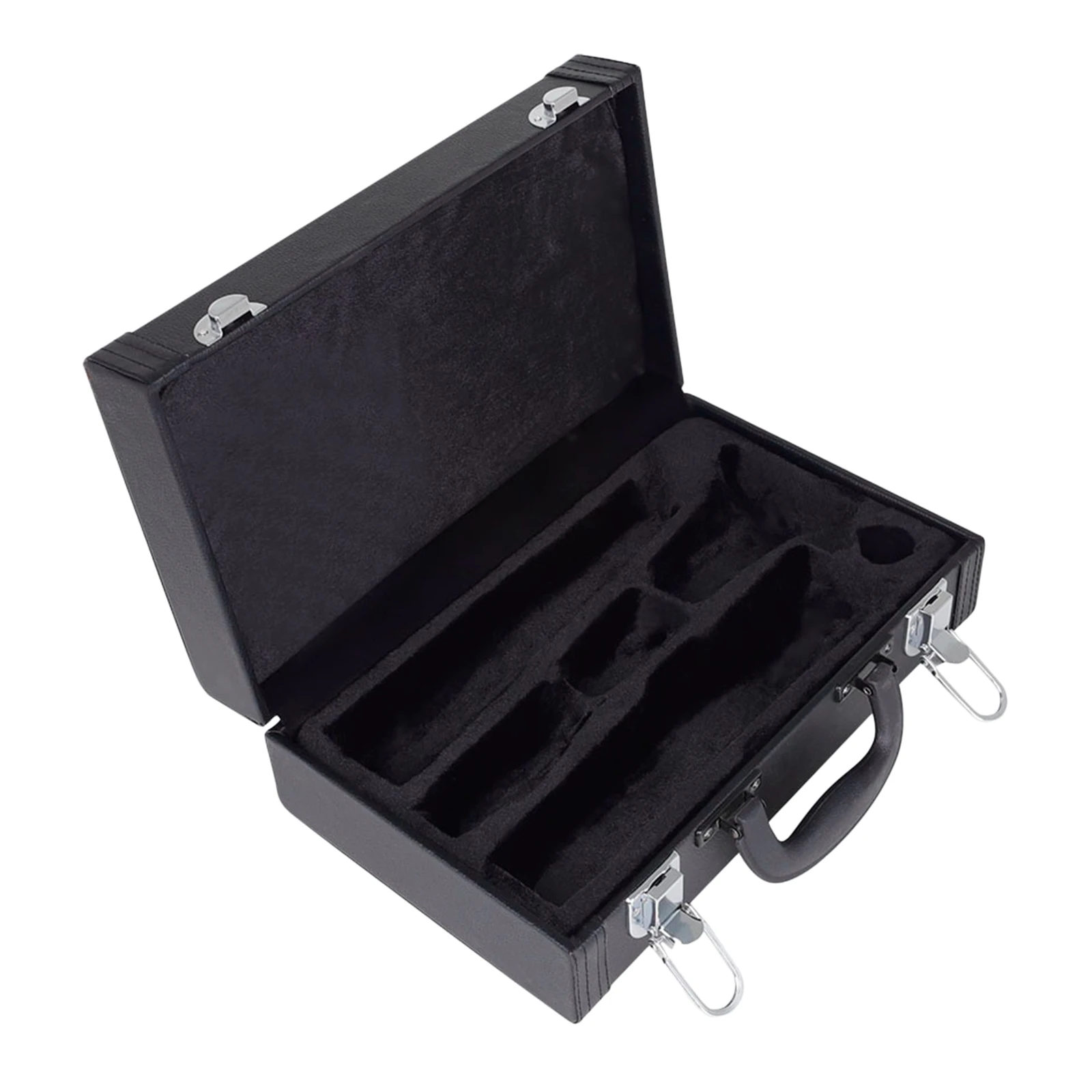 1PC PU Leather Professional Clarinet Storage Case Black Tube Padded Box Smooth Grip Anti Dust