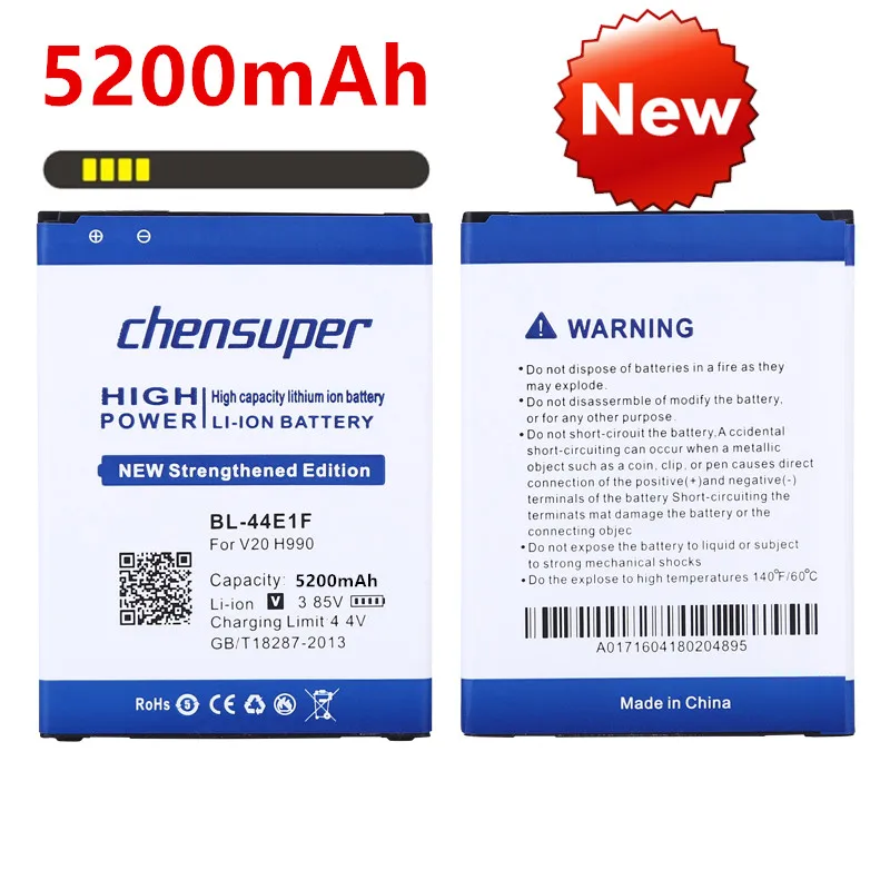 Chensuper 5200mAh BL-44E1F Замена для LG V20 батарея H990 F800 VS995 US996 LS997 H990DS H910 H918 Stylus3 M400DY | Мобильные