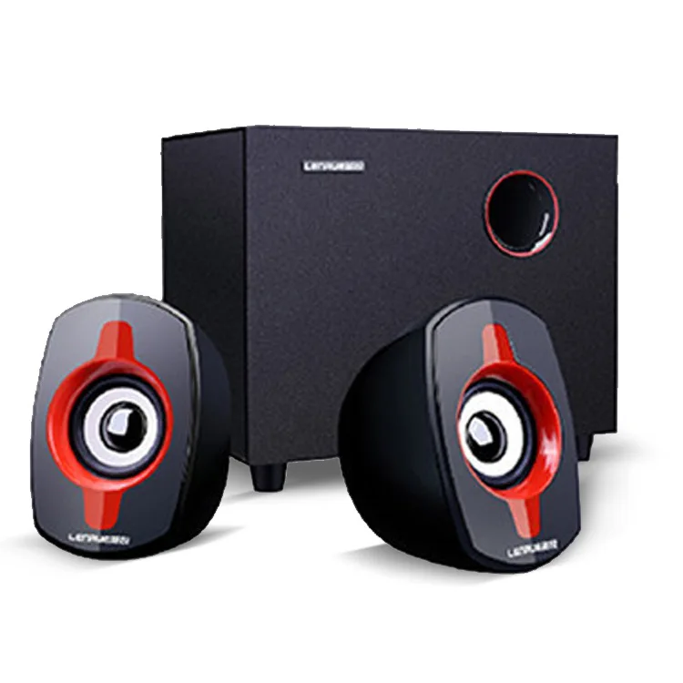

Blue Wyatt/LEnRuEC5 Notebook Speaker 2.1 Wood Desktop PC Audio 3D Heavy Subwoofer