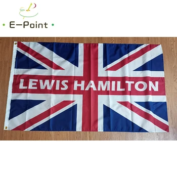 

Lewis Hamilton on British Flag 2ft*3ft (60*90cm) 3ft*5ft (90*150cm) Size Christmas Decorations for Home Flag Banner Gifts