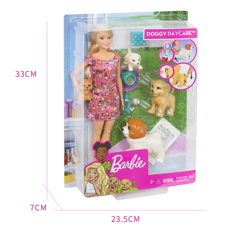 Barbie-Ensemble de jouets originaux pour bébé et nouveau-né, accessoires de  soins pour animaux de compagnie mignons, cadeau éducatif, chien  authentique, bébés filles - AliExpress
