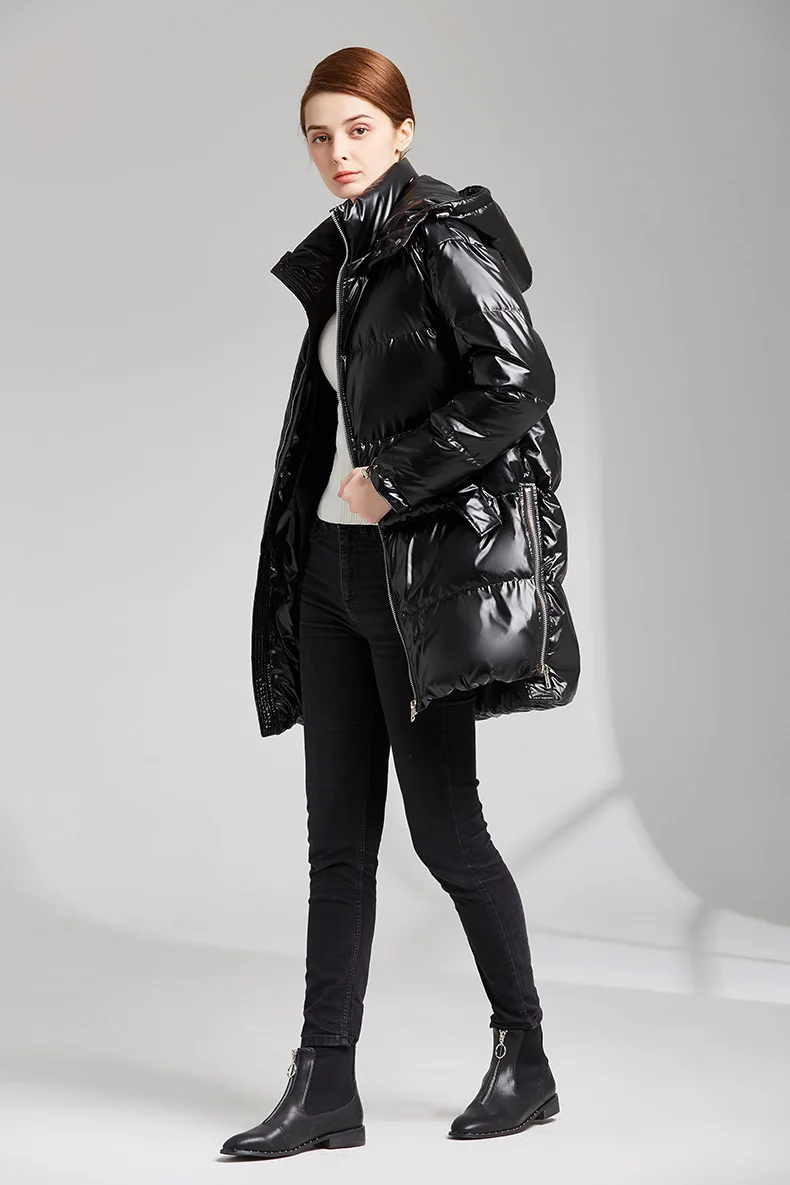 Длинное женское пуховое пальто куртки Новое поступление Мода