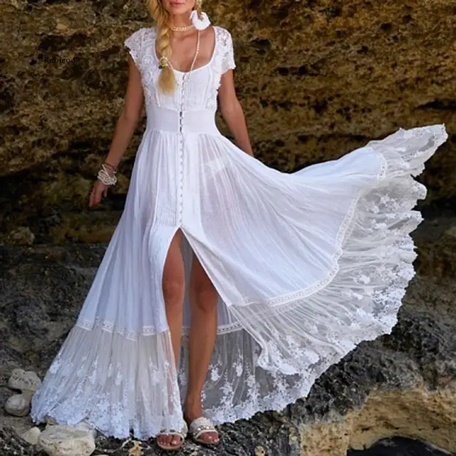 White Lace Boho Dress 1