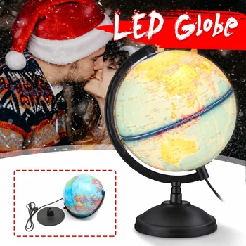 

25cm LED World Globe Lamp With Stand Earth Globe Map Educational School Teaching Geography Supplies Home Office Decor Gift