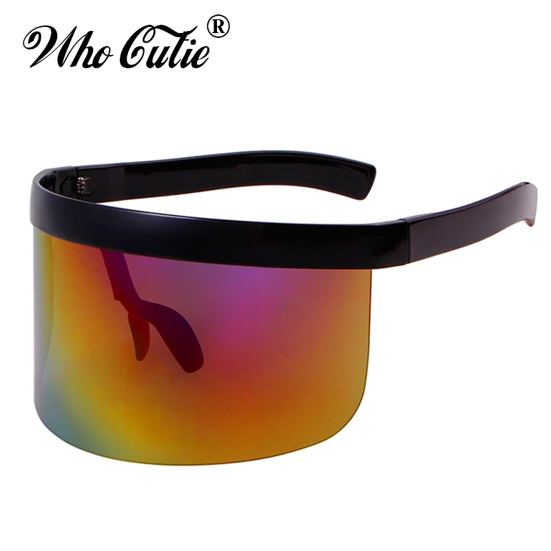 WHO CUTIE 2025 Oversize Shield Visor Mask Sunglasses Men Women One