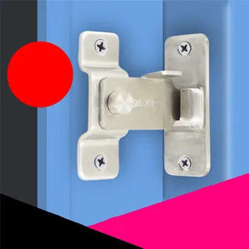 

Silver Stainless Steel 90 Degree Right Angle Door Buckle Mini Hook Lock Home Bolt Hardware Lock