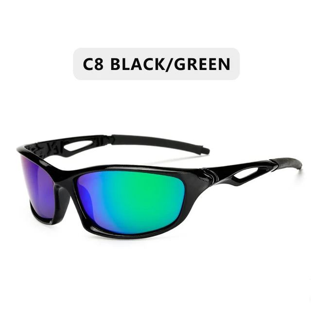 2022 New Polarized Sunglasses Men Brand Designer Square Sports Sun Glasses for Men Driving Fishing Black Frame Goggle UV400 C8