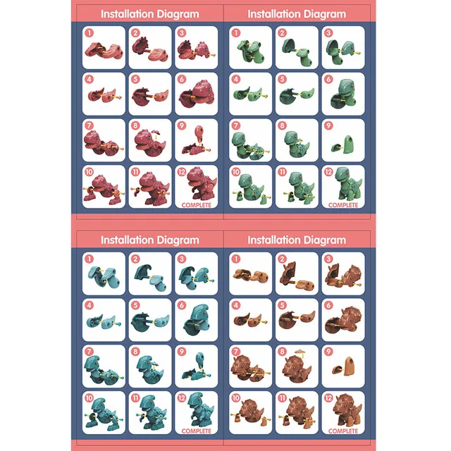 DIY Dinosaur Disassembly Toy Screw Screw Assembly Electric Screwdriver Puzzle Creative Manual Child Model Toddler Boys Toys 4