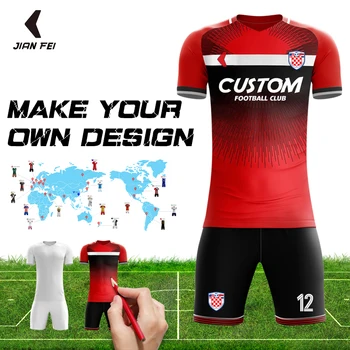 

Manufacturer Custom Soccer Jerseys Thai Quality Football Uniform Set Sublimated Print Football Shirt Shorts OEM Sports Clothes